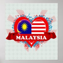 Vintage I Love Malaysia Print