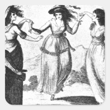 Vintage Image: Dancing Maids Stickers