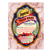 Vintage Imperial Tooth Wash Label Post Cards