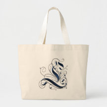 Vintage Initial L Tote Bags