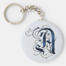 Vintage Initials A Key Chains