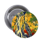 Vintage Japanese Waterfall Print Button