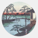 Vintage Japanese Woodblock Round Sticker