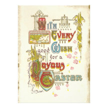 Vintage Joyous Easter Brunch Custom Invitations