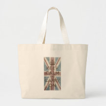 Vintage Keep Calm And Carry On Canvas Bags