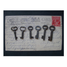vintage key collection post cards