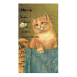Vintage Kitten and Butterfly Business Card