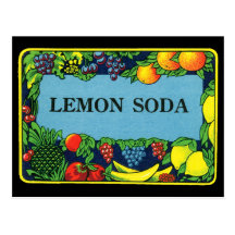 Vintage Lemon Soda Label Postcards