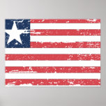 Vintage Liberia Flag Print