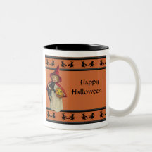 Vintage Little Girl Halloween Mug