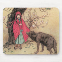 Vintage Little Red Riding Hood by Warwick Goble Mouse Pad