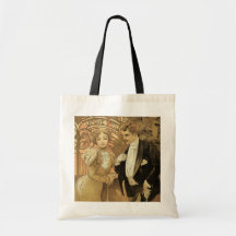 Vintage Love Romance, Art Nouveau, Alphonse Mucha Bags