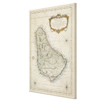 Vintage Map of Barbados (1758) canvas prints