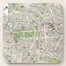 Vintage Map of Berlin Germany (1905) Drink Coasters