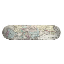 Vintage Map of Europe (1855) Skateboard