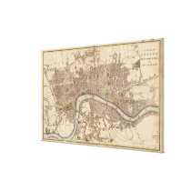 Vintage Map of London England (1807) canvas prints