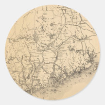 Vintage Map of Maine (1894) Round Stickers