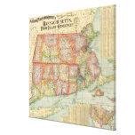 Vintage Map of New England States (1900) Stretched Canvas Print