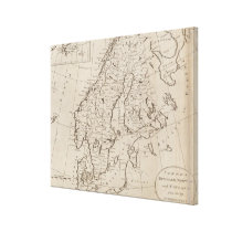 Vintage Map of Scandinavia (1800) canvas prints