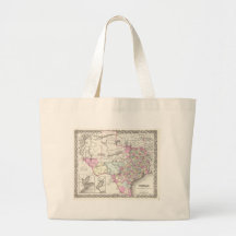 Vintage Map of Texas (1855) Canvas Bags