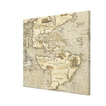 Vintage Map of The Americas (1540) canvas prints