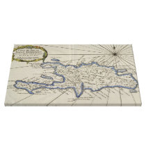 Vintage Map of The Dominican Republic (1750) canvas prints