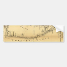 Vintage Map of The Outer Banks (1862) Bumper Stickers