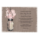 Vintage Mason Jar and Wildflowers Wedding Invites