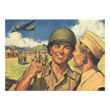 Vintage Military Personnel; Patriotic Personalized Announcement
