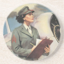 Vintage Military Women Coaster
