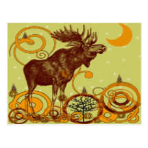 Vintage Moose Gifts Post Cards