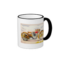 Vintage Motorcycle Print Mugs