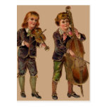 Vintage Musicians Playing Postcard