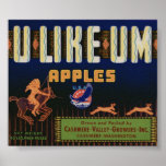 Vintage Old Apple Fruit Crate Labels Print