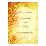 Vintage orange blooms custom announcements