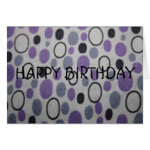 Vintage Oval Shapes Fabric Happy Birthday Card