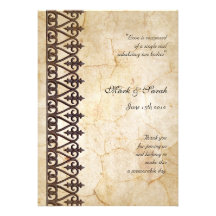 Vintage Parchment Collection Custom Wedding Progra Personalised Announcement