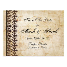 Vintage Parchment Collection Save The Date Post Card