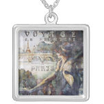 Vintage Parisian Travel Print Necklace