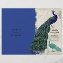 Vintage Peacock 5 - Formal Wedding Program Flyer