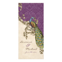Vintage Peacock & Etchings Wedding Invitation Rack Cards
