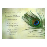 Vintage Peacock Feather Bridal Shower Invitations