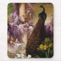 Vintage Peacock Mouse Pads