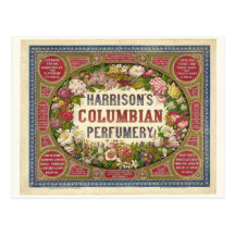 Vintage Perfume Label Post Card