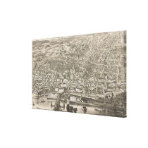Vintage Pictorial Map of Albany New York (1879) canvas prints