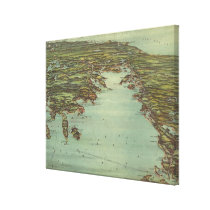 Vintage Pictorial Map of Buzzards Bay (1907) canvas prints