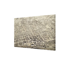Vintage Pictorial Map of Concord NH (1875) canvas prints