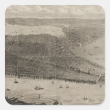 Vintage Pictorial Map of New York City (1876) Sticker