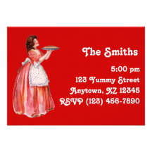 Vintage Pie Maker Custom Invitations