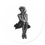 Vintage Pin Up Design! Round Sticker